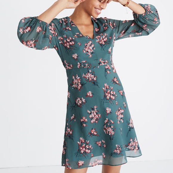 Madewell Dresses & Skirts - Madewell Marguerite Dress Butterfly Garden Green
